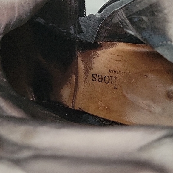 Town Shoes Women's Knee High Black Leather Wedge Heel Boot- Size 39 - Picture 10 of 16